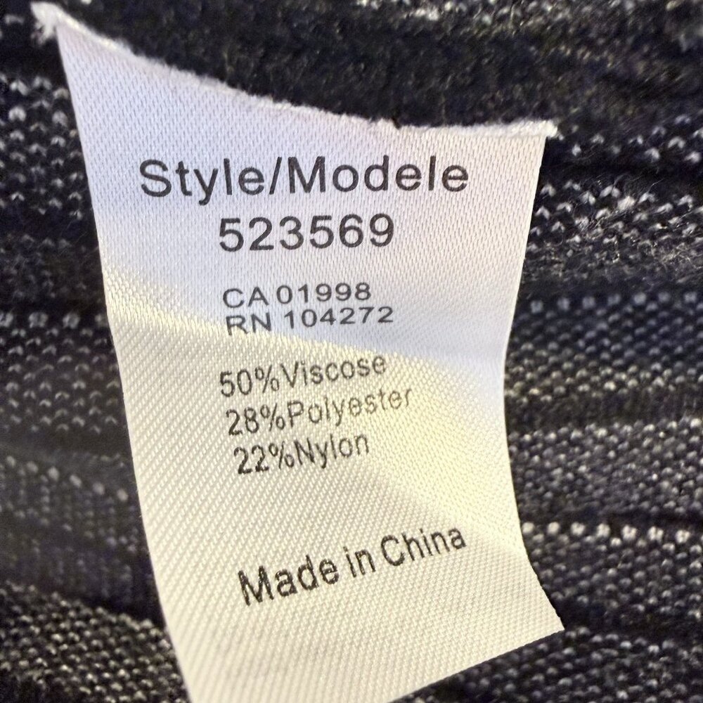 Gabby Isabella Knit Midi Skirt Size Large Blk/ Whi Pleated Fall Winter Weight - Picture 4 of 6